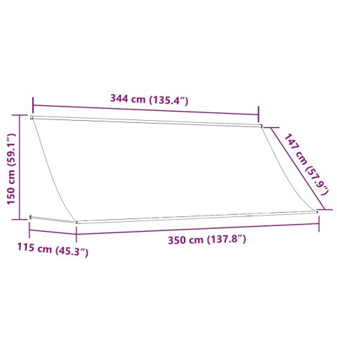 MARKIZA ZWIJANA 350X150CM KREMOWA