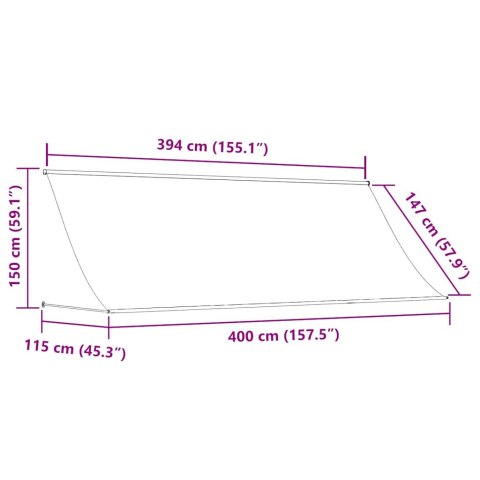 MARKIZA ZWIJANA ANTRACYTOWA 400X150CM TKANINA I STAL