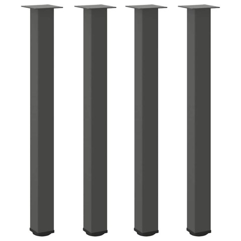 NOGI DO STOŁU BAROWEGO 4 SZT. ANTRACYT 90-92CM STAL