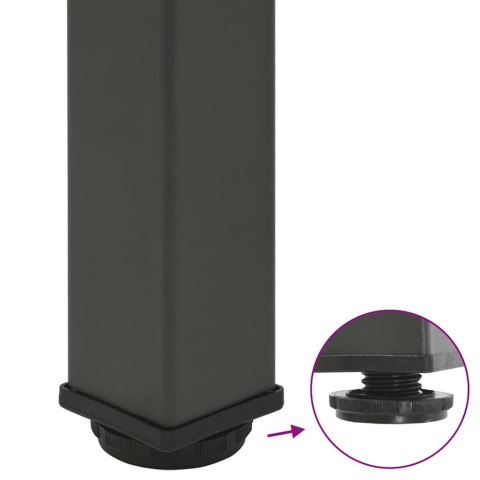 NOGI DO STOŁU BAROWEGO 4 SZT. ANTRACYT 90-92CM STAL