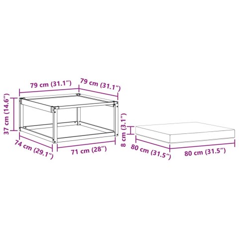 OUTDOOR HOCKER LITE DREWNO AKACJI NATURALNY