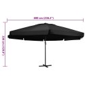 PARASOL OGRODOWY NA ALUMINIOWYM SŁUPKU 600CM CZARNY