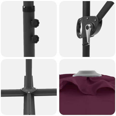 PARASOL PLAŻOWY BORDEAUXCZERWONY 372X198X243CM