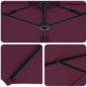 PARASOL PLAŻOWY BORDEAUXCZERWONY 372X198X243CM