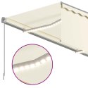 RĘCZNIE ZWIJANA MARKIZA Z ZASŁONĄ I LED 3X2,5 M KREMOWA