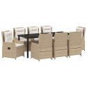 ZESTAW DO JADALNI W OGRODZIE 9 EL. BEŻOWY I JASNOSZARY