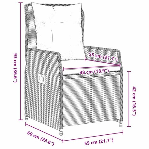 ZESTAW DO JADALNI W OGRODZIE 9 EL. BEŻOWY I JASNOSZARY