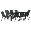 ZESTAW DO JADALNI W OGRODZIE 9 EL. CZARNY