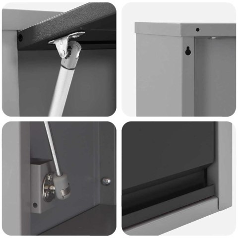 ZESTAW SZAFEK NARZĘDZIOWYCH Z PÓŁKĄ 3 EL. CZARNY