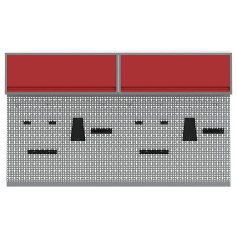 ZESTAW SZAFEK NARZĘDZIOWYCH Z PÓŁKĄ 6 EL. CZERWONY