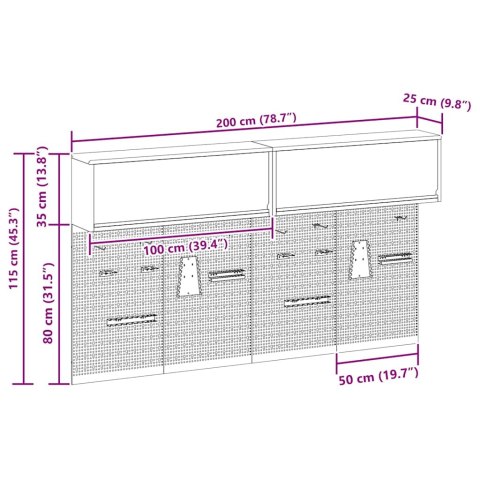ZESTAW SZAFEK NARZĘDZIOWYCH Z PÓŁKĄ 6 EL. CZERWONY