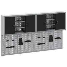 VidaXL Zestaw szafek narzędziowych z półką Z blokadą 6 pcs Czarny