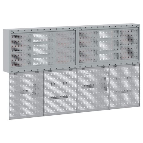 VidaXL Zestaw szafek narzędziowych z półką Z blokadą 6 pcs Czarny