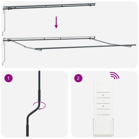 AUTOMATYCZNA MARKIZA ANTRACYTOWO-BIAŁA 450X300CM