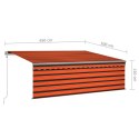 AUTOMATYCZNA MARKIZA Z ZASŁONĄ 4,5X3 M POMARAŃCZ-BRĄZ