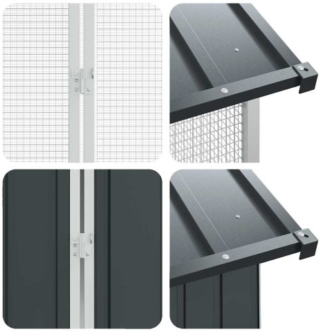 KLATKA DLA PTAKÓW WOLIERA OGRODOWA ANTRACYT STAL OCYNKOWANA 645X310X247 CM