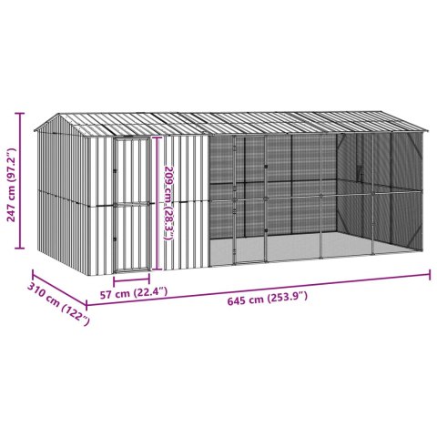 KLATKA DLA PTAKÓW WOLIERA OGRODOWA ANTRACYT STAL OCYNKOWANA 645X310X247 CM