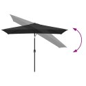 PARASOL OGRODOWY NA METALOWYM SŁUPKU 300X200CM CZARNY