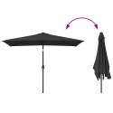 PARASOL OGRODOWY NA METALOWYM SŁUPKU 300X200CM CZARNY