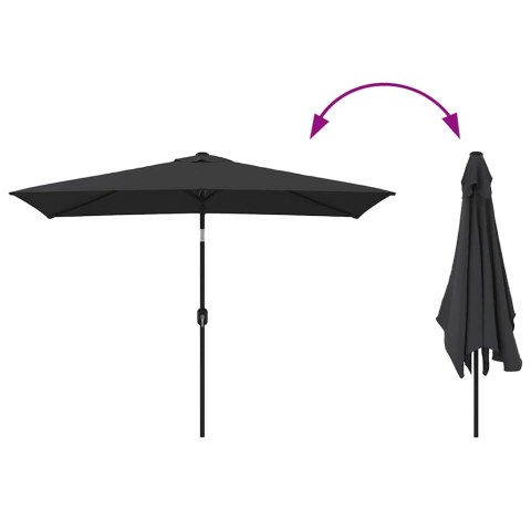 PARASOL OGRODOWY NA METALOWYM SŁUPKU 300X200CM CZARNY