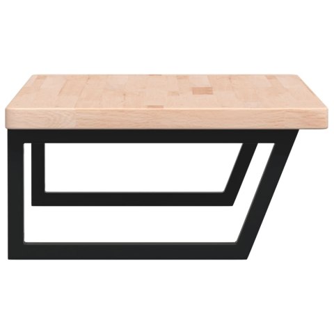 VidaXL Półka ścienna pod umywalkę, stal i lite drewno dębowe