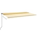 RĘCZNIE ZWIJANA MARKIZA Z LED 600X350CM ŻÓŁTO-BIAŁA