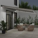 RĘCZNIE ZWIJANA MARKIZA Z LED ANTRACYTOWO-BIAŁA 600X350CM