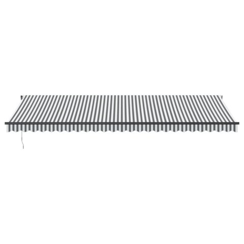 RĘCZNIE ZWIJANA MARKIZA Z LED ANTRACYTOWO-BIAŁA 600X350CM