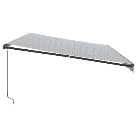 RĘCZNIE ZWIJANA MARKIZA Z LED ANTRACYTOWO-BIAŁA 600X350CM