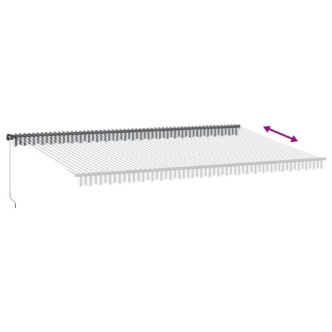RĘCZNIE ZWIJANA MARKIZA Z LED ANTRACYTOWO-BIAŁA 600X350CM