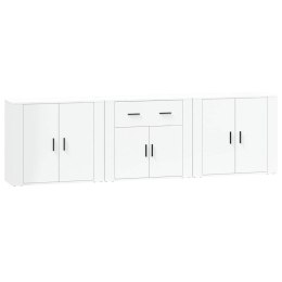 VidaXL Szafki, 3 szt., biały, materiał drewnopochodny