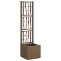 VidaXL Donica ogrodowa z trellem Brązowy 36 x 36 x 140 cm PP