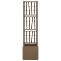 VidaXL Donica ogrodowa z trellem Brązowy 36 x 36 x 140 cm PP