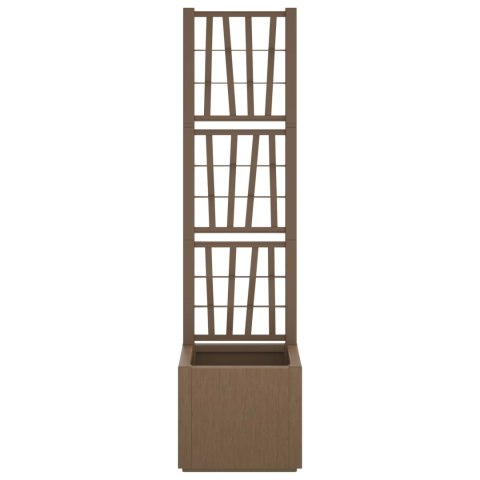 VidaXL Donica ogrodowa z trellem Brązowy 36 x 36 x 140 cm PP