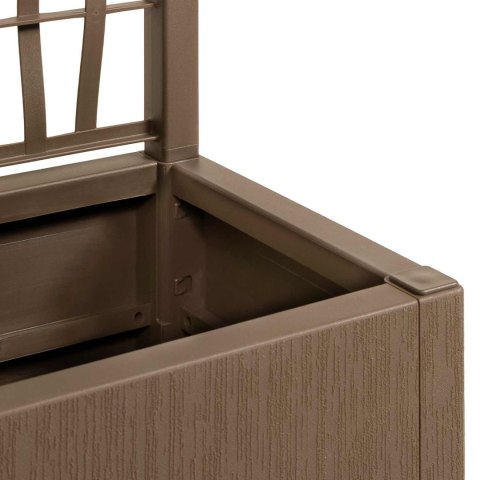 VidaXL Donica ogrodowa z trellem Brązowy 36 x 36 x 140 cm PP