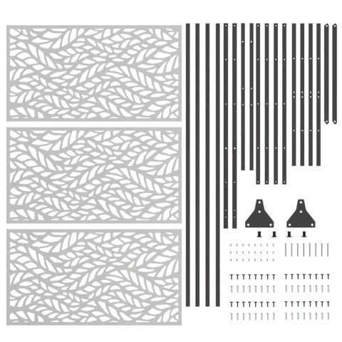 VidaXL Ekran prywatności Szary 100 x 50 x 180 cm Stal