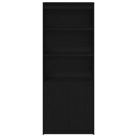 VidaXL Komoda czarna dąb 70x35x180 cm Drewno klejone