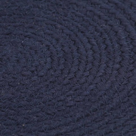 VidaXL Maty na stół, 6 szt., gładkie, granatowe, 38 cm, okrągłe