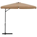 VidaXL Parasol ogrodowy na stalowym słupku, 300 cm, taupe