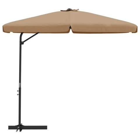 VidaXL Parasol ogrodowy na stalowym słupku, 300 cm, taupe