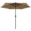 PARASOL OGRODOWY Z LED I ALUMINIOWYM SŁUPKIEM 270CM TAUPE