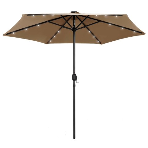 PARASOL OGRODOWY Z LED I ALUMINIOWYM SŁUPKIEM 270CM TAUPE