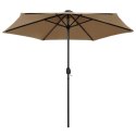 PARASOL OGRODOWY Z LED I ALUMINIOWYM SŁUPKIEM 270CM TAUPE