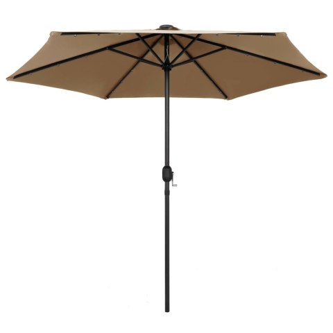PARASOL OGRODOWY Z LED I ALUMINIOWYM SŁUPKIEM 270CM TAUPE