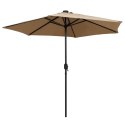 PARASOL OGRODOWY Z LED I ALUMINIOWYM SŁUPKIEM 270CM TAUPE