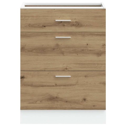 VidaXL Szafka kuchenna dolna "Lyon" z drewna litego dąb artisan