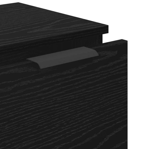 VidaXL Bufet z szufladą 3 pcs Czarny Dąb Materiał drewnopochodny