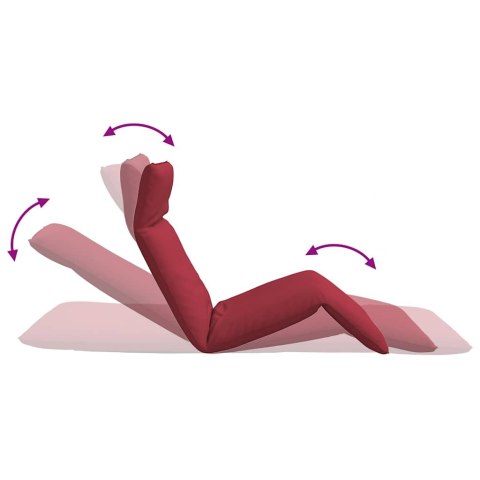 LEŻAK SKŁADANY WINO CZERWONE 175X54X8,5CM TKANINA OXFORD