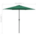 PARASOL OGRODOWY NA ALUMINIOWYM SŁUPKU 270X246CM ZIELONY