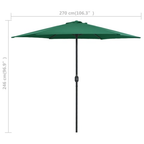 PARASOL OGRODOWY NA ALUMINIOWYM SŁUPKU 270X246CM ZIELONY